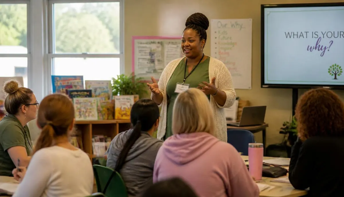 A PSSA trainer leading a hands-on workshop with early childhood educators